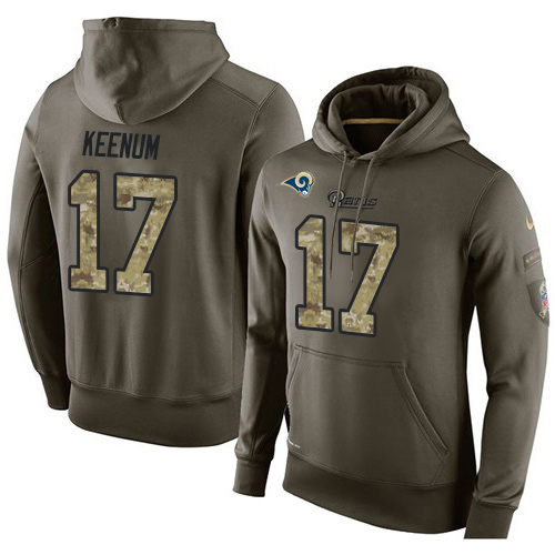 NFL Nike Los Angeles Rams #17 Case Keenum Green Salute To Service Men's Pullover Hoodie